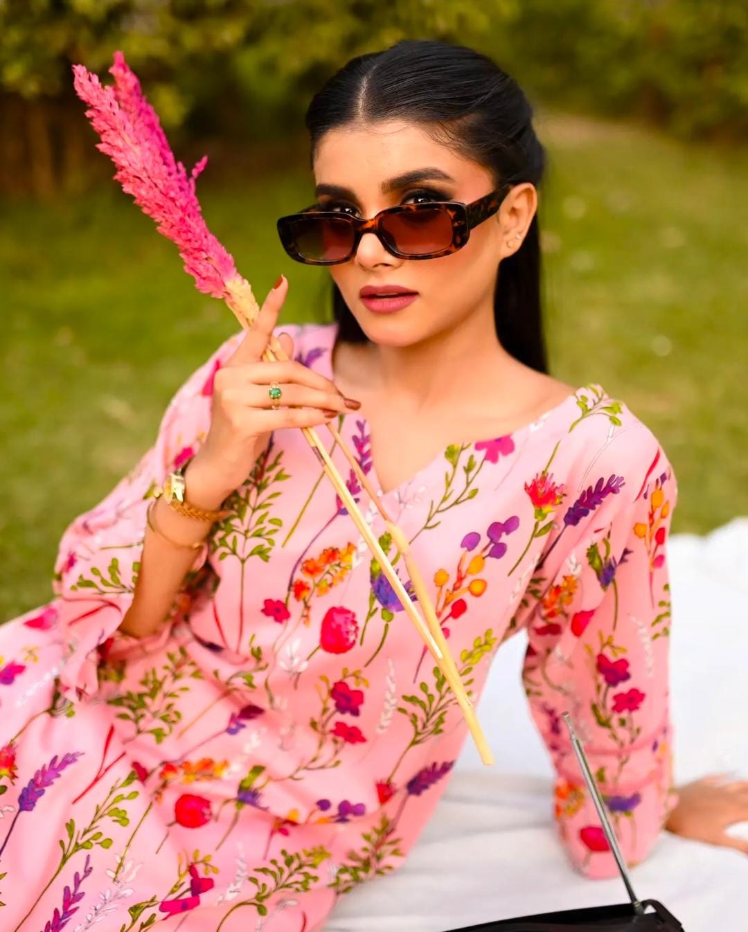 Pastel Pink Floral Print Summer Lawn 2 pc - Image 2